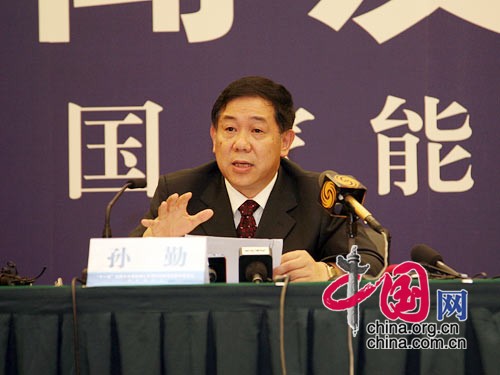 国家能源局副局长孙勤回答记者提问。胡迪 摄